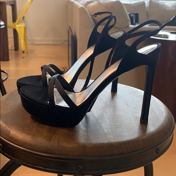 Stuart Weitzman black silk high heels! - Picture 2 of 5